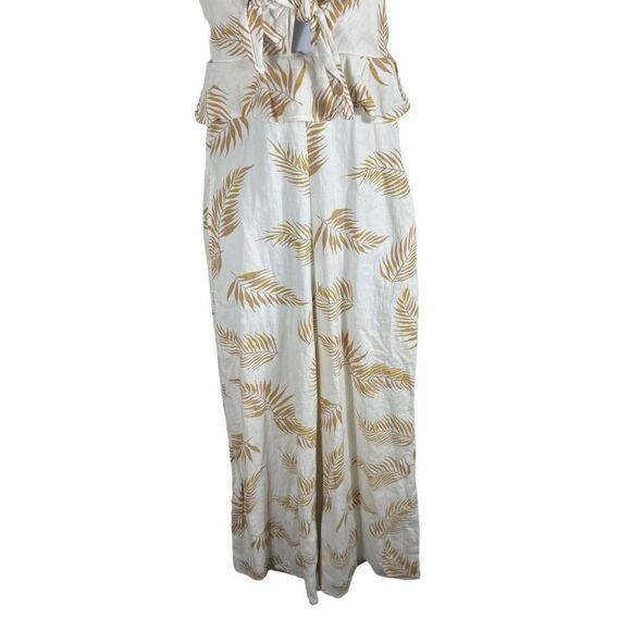 Billabong x Sincerely Jules Twist Flirt Palm Print Tie Front Wide Leg Jumpsuit - Picture 6 of 12